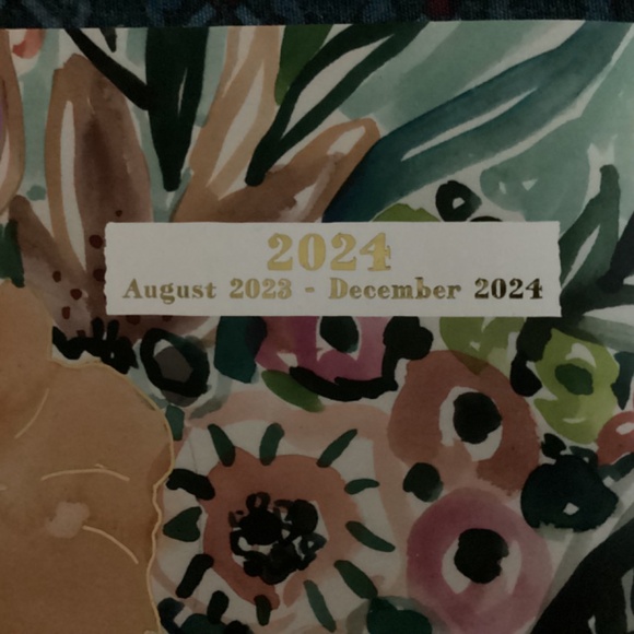 Floral Agenda Planner 2024 New 17 months August 2023-December 2024 - Picture 2 of 11